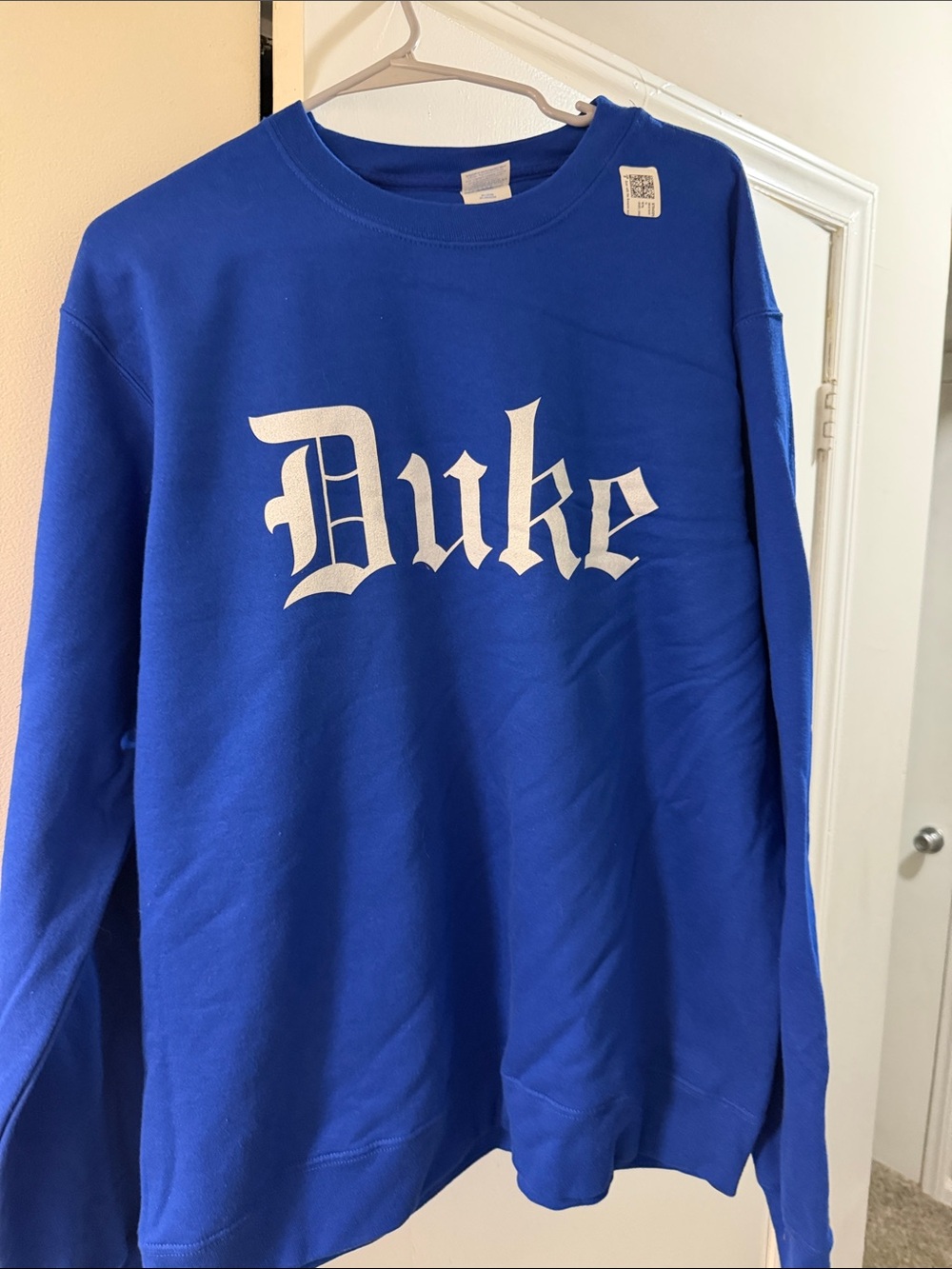 Champion Royal Blue Sweatshirt with White Duke Script